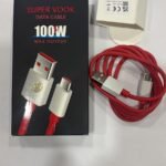 Super VOOK 100W Fast Charging USB to Type-C Cable | High Speed Data Sync | Durable Red Cable